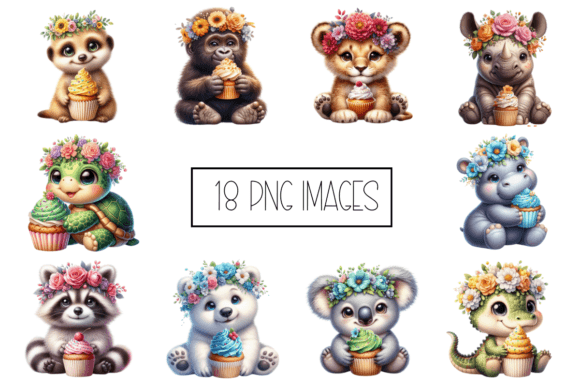 Animal Cupcakes Clipart: A Sweet Solution for Creative Projects