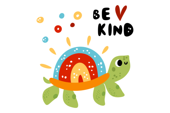 Be Kind Card: Happy Turtle Design for Gentle Branding