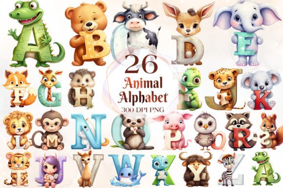 Cute Animal Alphabet Sublimation Clipart: A Designer's Playful Toolkit