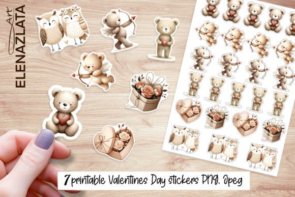 Cute Animal Boho Love Stickers: A Valentine's Design Asset