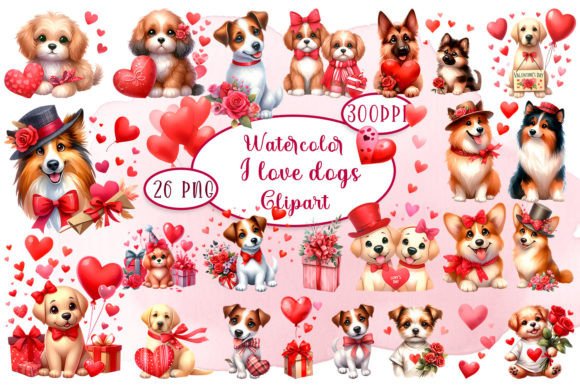 Dog Watercolor Clipart: 26 Hand-Painted Designs for Your Projects