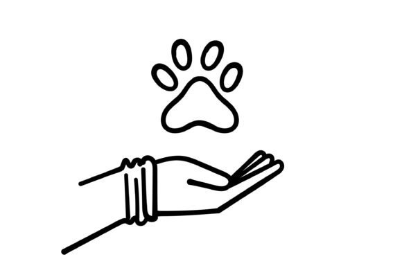 Doodle Hand Holding Animal Paw: A Creative Font with Heart