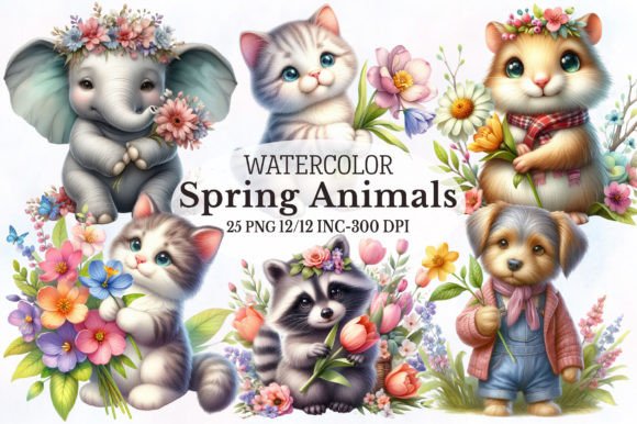 Enchant Your Projects with Watercolor Spring Animal Sublimation