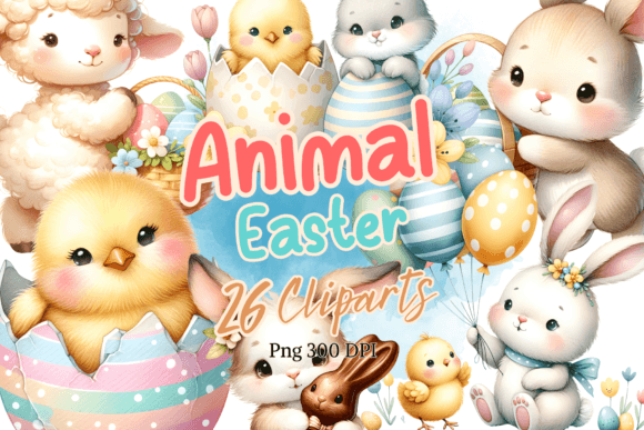 Enchanting Easter Animal Watercolor Clipart for Your Projects