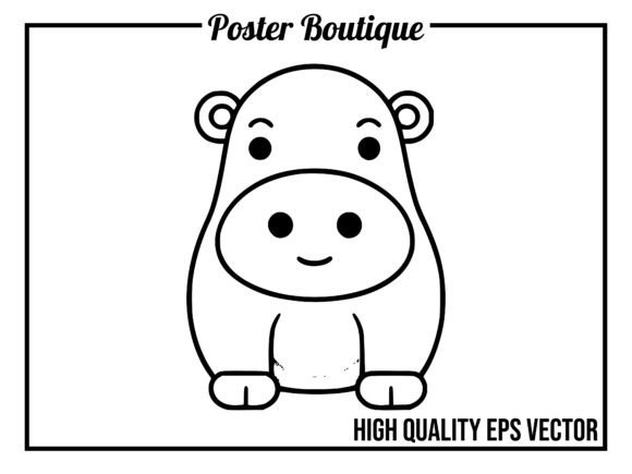 Hippo Wild Animal Icon Vector EPS: Bold Design for Modern Brands