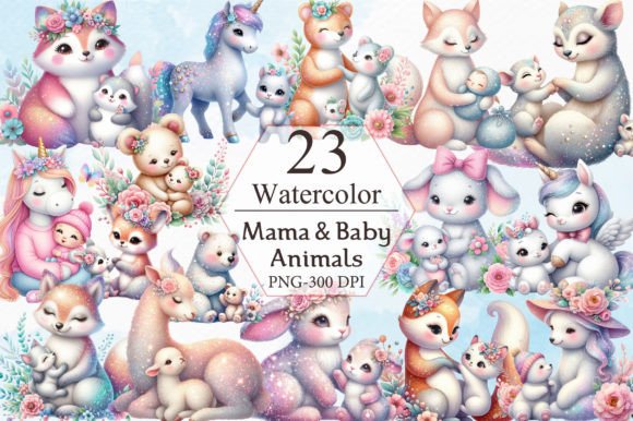 Mom and Baby Safari Animal Clipart: Designing with Heart and Wild Style