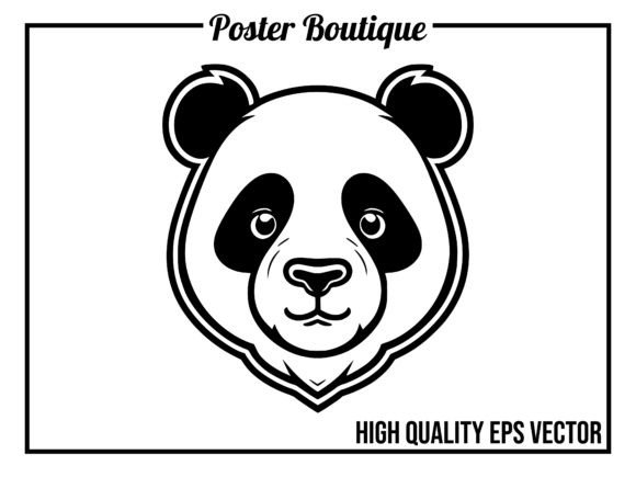 Panda Wild Animal Icon Vector EPS: Charm for Your Craft