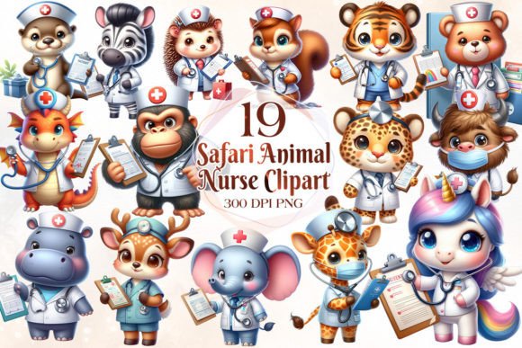 Safari Animal Nurse Sublimation Clipart: A Creative Toolkit
