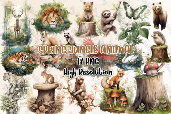 Spring Jungle Animal Clipart: Fresh Design Energy