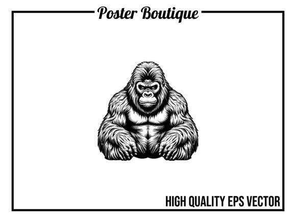 Unleashing the Power of Gorilla Wild Animal Vector EPS