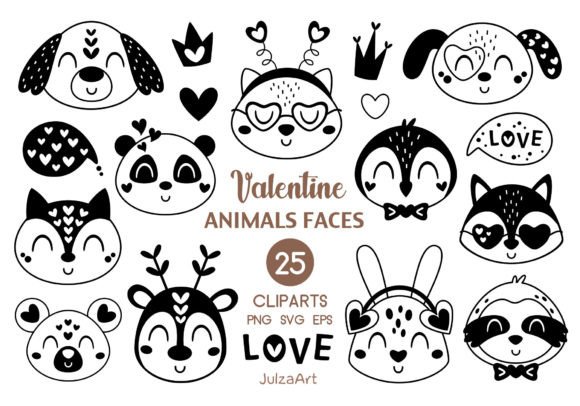 Valentines Day Animal Faces Clipart: A Designer's Guide to Adorable Assets