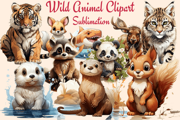 Wild Animal Clipart Sublimation: Your Go-To Digital Design Asset